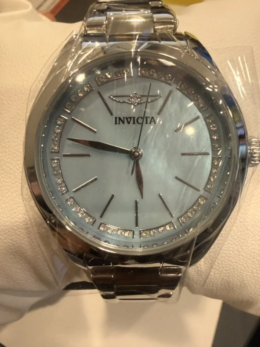 70416 - Invicta Celestial Lady 33mm Silver Tone Case Blue Metal Dial Silver Band
